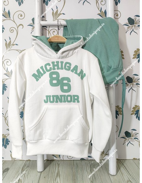 Chándal Michigan Blanco-Verde