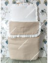 Saco Capazo Desmontable con tejidos: Bambula Lino y blanca