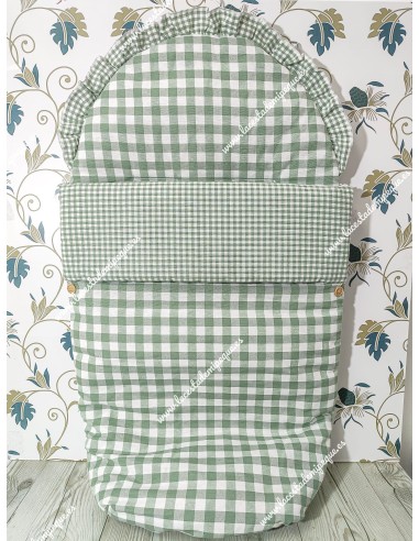 Saco silla Universal Vichy Verde Oliva Cuadros-m combi