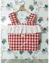 Bolso pocket cremallera Vichy Rojo Mediano Volante plumeti