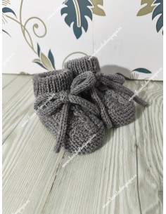 Patucos de Lana Artesanales Gris