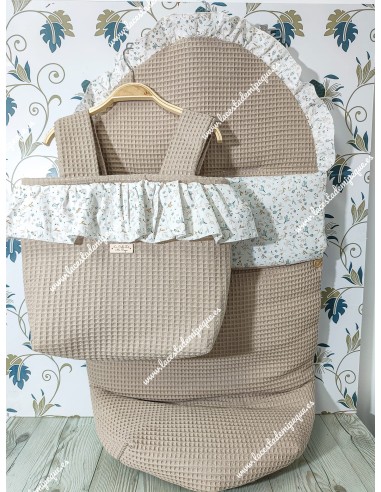 Pack Bolso y Saco Universal Waffle Camel Combi flores