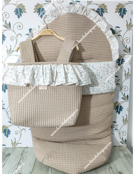 Pack Bolso y Saco Universal Waffle Camel Combi flores