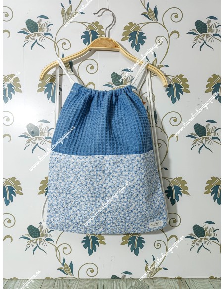 Mochila Tipo Talega Waffle Azulon Combi Liberty Celeste