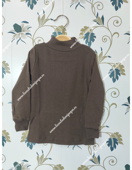 Camiseta Cuello Semicisne Marrón
