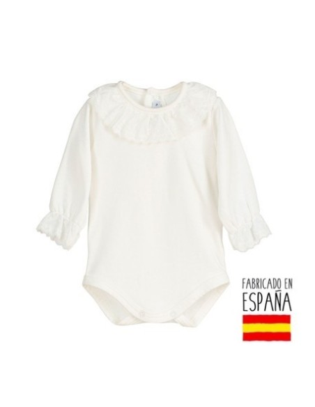 Body Cuello Puntilla Calamaro Crudo M/L
