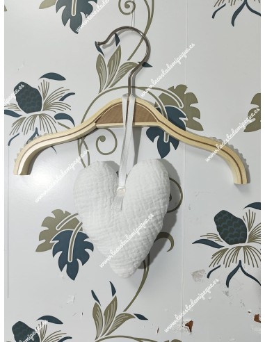 Colgante Corazón bambula blanca Para Bolsos