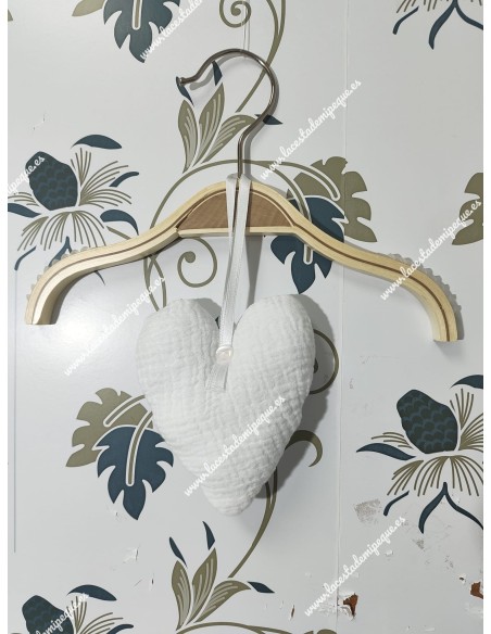 Colgante Corazón bambula blanca Para Bolsos