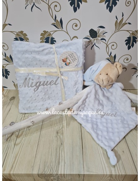 Set de Manta y Dou Dou Celeste