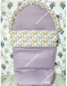 Saco Universal Waffle malva Combi Flores Otoñales-R