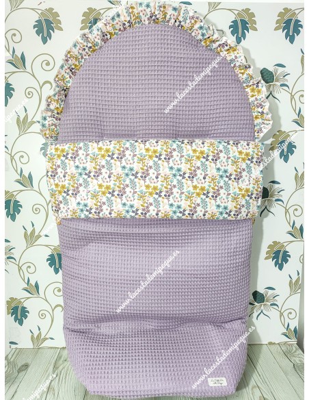 Saco Universal Waffle malva Combi Flores Otoñales-R