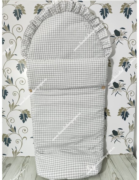 Saco Universal Vichy Gris cuadro pequeño