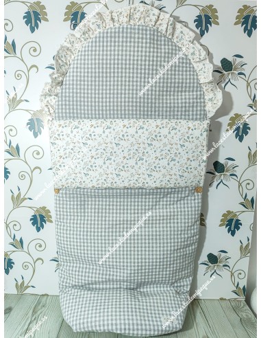 Saco Universal Vichy Gris Cuadros-P Combi Flores Camel