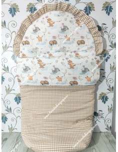 Saco Universal Vichy Beige Cuadros-P Combi Animales y Globos Mixto