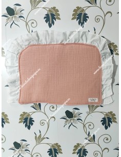Salvababas Capazo Bambula Rosa Empolvado Volante Plumeti
