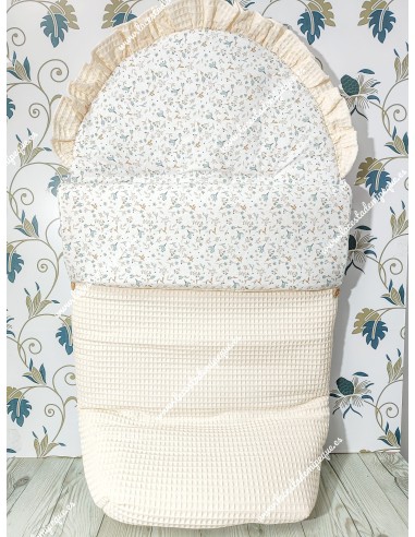 Saco Universal Waffle Beige  Combi Flores Camel