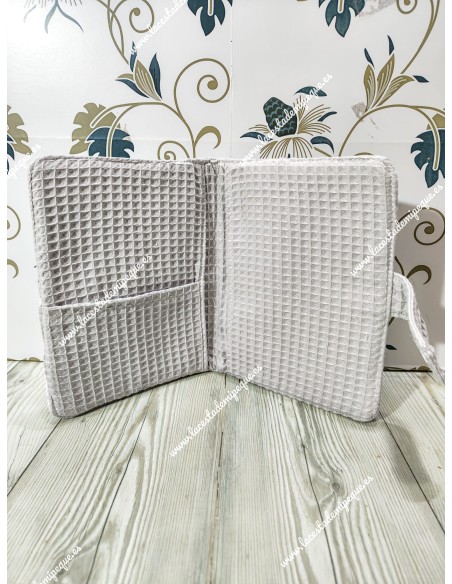 Porta documentos Waffle gris