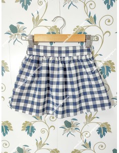 Falda con Tirantes Vichy Marino Cuadros-M