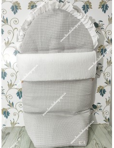 Saco Universal Waffle Gris Combi bambula blanca