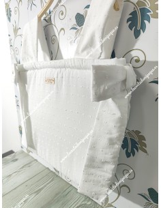 Bolso Pocket Cremallera Plumeti Blanco Lazos laterales 2
