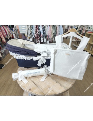 Bolso Pocket Cremallera Plumeti Blanco Lazos laterales