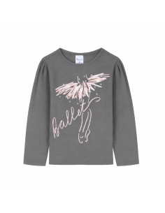Camiseta Manga Larga Gris Bailarina Newness