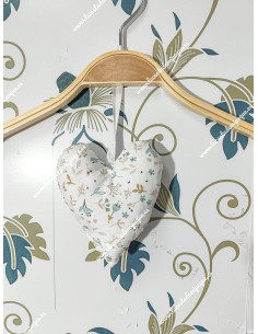 Colgante Corazón Flores y hojas camel  Para Bolsos