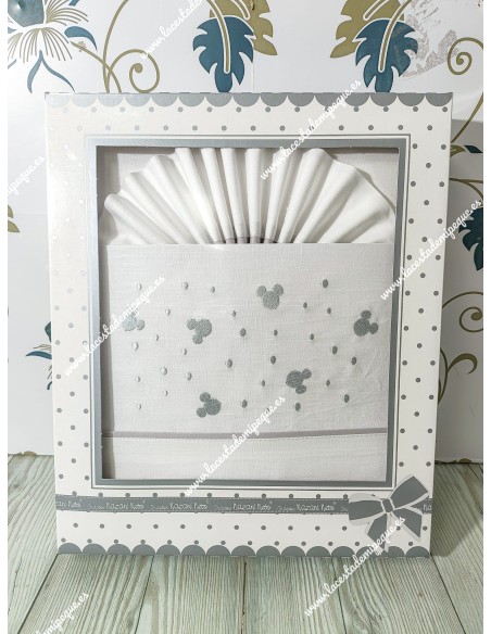 Juego Sábanas Cuna Disney Blanco-Gris