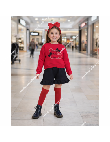 Conjunto Short Queen Rojo