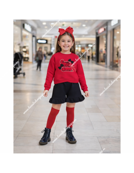 Conjunto Short Queen Rojo