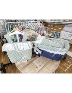 Pack Bolso, Cubrecapazo y Saco Vichy verde oliva Cuadros-P Combi Plumeti