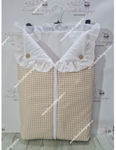 Pack Bolso, Cubrecapazo y Saco Vichy Beige Cuadros-P Combi Plumeti 2
