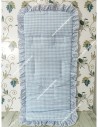 Funda Universal Vichy Celeste Pequeño combi Flores celeste con Volante alrededor