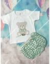 Conjunto Pololo Osito Vichy Verde