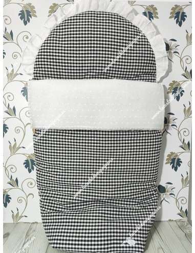 Saco Universal Vichy Negro Cuadros-P plumeti Blanco