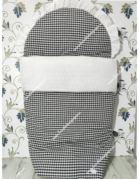 Saco Universal Vichy Negro Cuadros-P plumeti Blanco