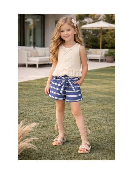 Conjunto Short Crudo-Marino Rayas Alma