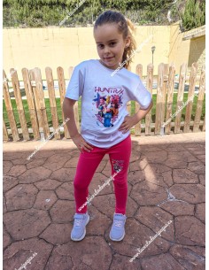 Conjunto Leggings Huntrix Blanco-fucsia