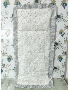 Bolso minibag volante Cremallera y Funda Universal Flores Camel Volante Vichy Gris Cuadros-P 2