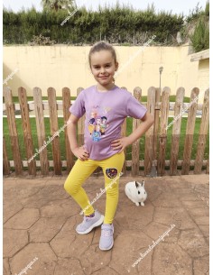 Conjunto Leggings Huntrix Lila-Amarillo