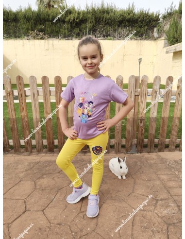 Conjunto Leggings Huntrix Lila-Amarillo