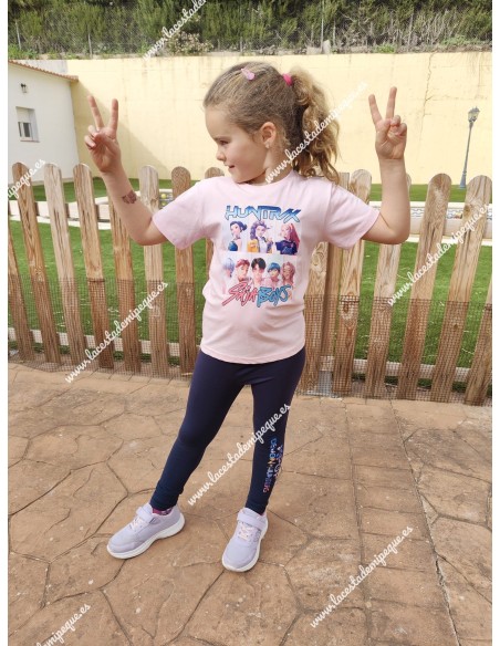 Conjunto Leggings Huntrix Rosa-Marino