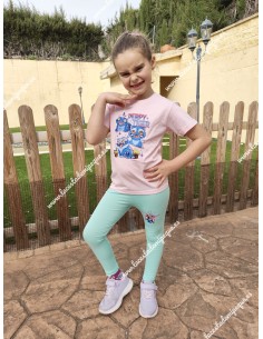 Conjunto Leggings Huntrix Rosa-verde agua