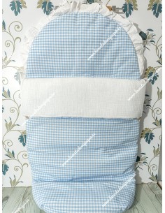 Saco Universal Vichy Celeste Cuadros-P Combi bambula blanca