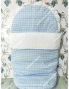 Saco Universal Vichy Celeste Cuadros-P Combi bambula blanca