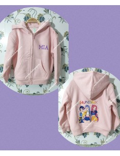 Sudadera Capucha rosa Básica K-Pop con nombre
