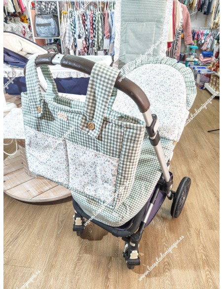 Saco Universal Vichy Verde Oliva Cuadros-P combi flores camel mixto