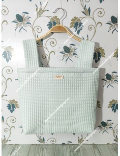 Bolso Pocket Cremallera Waffle Verde Agua