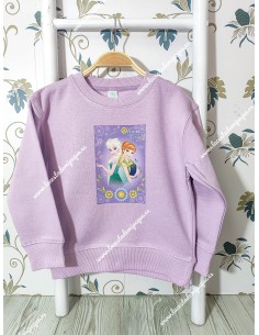 Sudadera Lila Frozen: Elsa y Anna