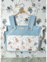 Bolso Pocket Cremallera Waffle celeste Bolsillos y lazos animalitos